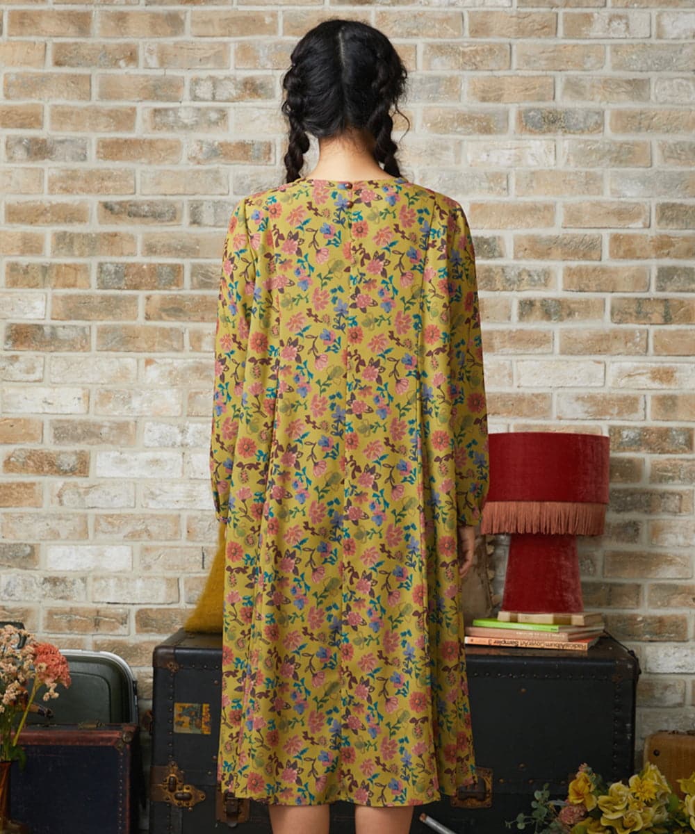 GJELA50300 Jocomomola(ホコモモラ) Bail de flores フラワープリントワンピース イエロー