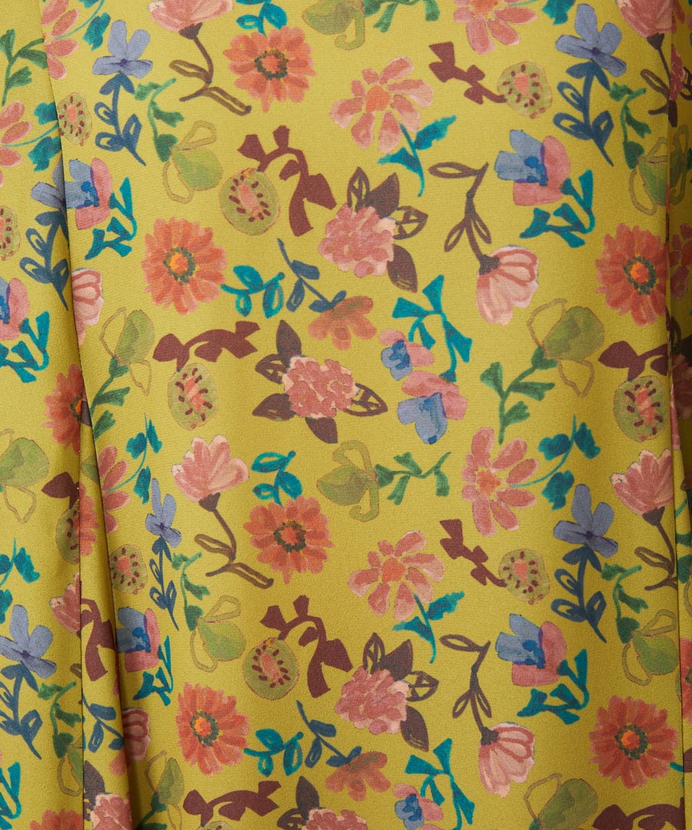 GJELA50300 Jocomomola(ホコモモラ) 【早割10％OFF】Bail de flores フラワープリントワンピース イエロー