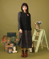GJELD30300 Jocomomola(ホコモモラ) Arte clandestino プリントワンピース ブラック