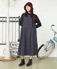 GJELD32300 Jocomomola(ホコモモラ) Repetir チェック柄ジャンパースカート ブルー