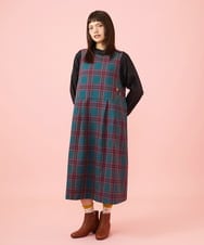 GJELD32300 Jocomomola(ホコモモラ) Repetir チェック柄ジャンパースカート ブルー