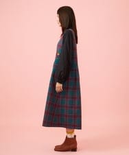 GJELD32300 Jocomomola(ホコモモラ) Repetir チェック柄ジャンパースカート ブルー