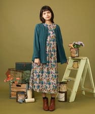 GJELD50300 Jocomomola(ホコモモラ) Arte urbano フラワープリントスタンドネックワンピース［オケージョン］ アイボリー