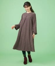 GJELS33250 Jocomomola(ホコモモラ) モールチェック ワンピース ピンク