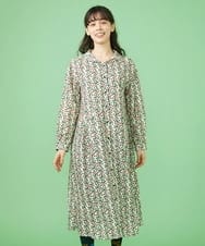 GJELS35250 Jocomomola(ホコモモラ) Leo プリントシャツワンピース ベージュ