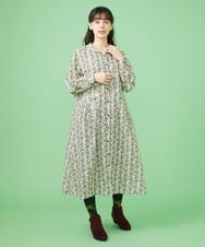 GJELS35250 Jocomomola(ホコモモラ) Leo プリントシャツワンピース ブラック