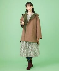 GJELS35250 Jocomomola(ホコモモラ) Leo プリントシャツワンピース ブラック