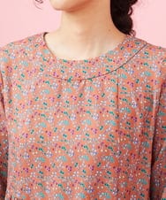 GJELV33330 Jocomomola(ホコモモラ) Cocido プリント サイドプリーツワンピース テラコッタ