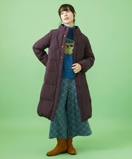 GJFAB02260 Jocomomola(ホコモモラ) Feliz ねこっぷニットプルオーバー ブルー