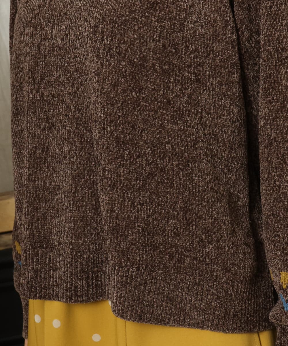 GJFAD31200 Jocomomola(ホコモモラ) Hilo molle ニットプルオーバー ブラウン