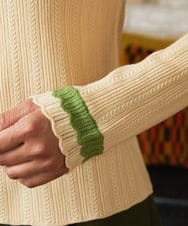 GJFAD32180 Jocomomola(ホコモモラ) Feston スカラップハイネックリブニット イエロー