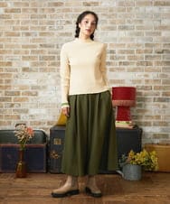 GJFAD32180 Jocomomola(ホコモモラ) Feston スカラップハイネックリブニット イエロー