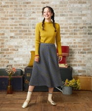 GJFAD32180 Jocomomola(ホコモモラ) Feston スカラップハイネックリブニット イエロー