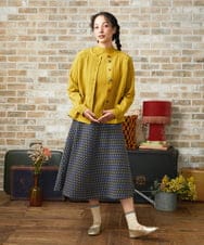 GJFAD32180 Jocomomola(ホコモモラ) Feston スカラップハイネックリブニット イエロー
