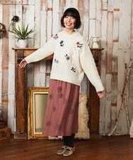 GJFAE02220 Jocomomola(ホコモモラ) Calle de Bordadores フラワーモチーフニットプルオーバー アイボリー