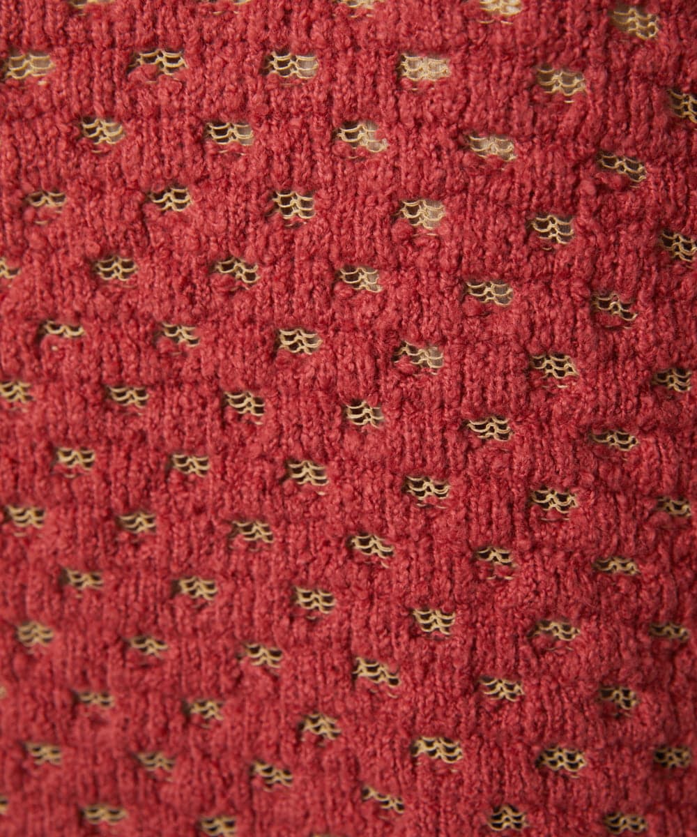 GJFAE34200 Jocomomola(ホコモモラ) Claraboya ドットシアーニットプルオーバー ブルーグリーン