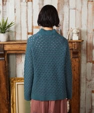 GJFAE34200 Jocomomola(ホコモモラ) Claraboya ドットシアーニットプルオーバー ブルーグリーン