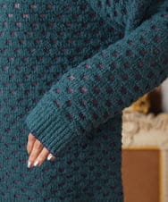 GJFAE34200 Jocomomola(ホコモモラ) Claraboya ドットシアーニットプルオーバー ブルーグリーン