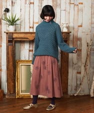 GJFAE34200 Jocomomola(ホコモモラ) Claraboya ドットシアーニットプルオーバー ブルーグリーン