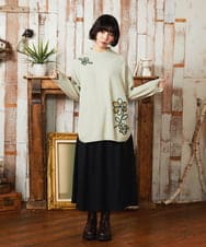 GJFAE35200 Jocomomola(ホコモモラ) Peludo ハイネックニットプルオーバー グリーン