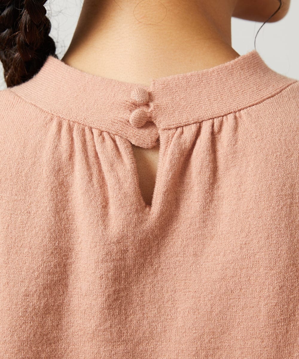 GJFAE36200 Jocomomola(ホコモモラ) Tesoro フラワー刺繍ニットプルオーバー ピンク