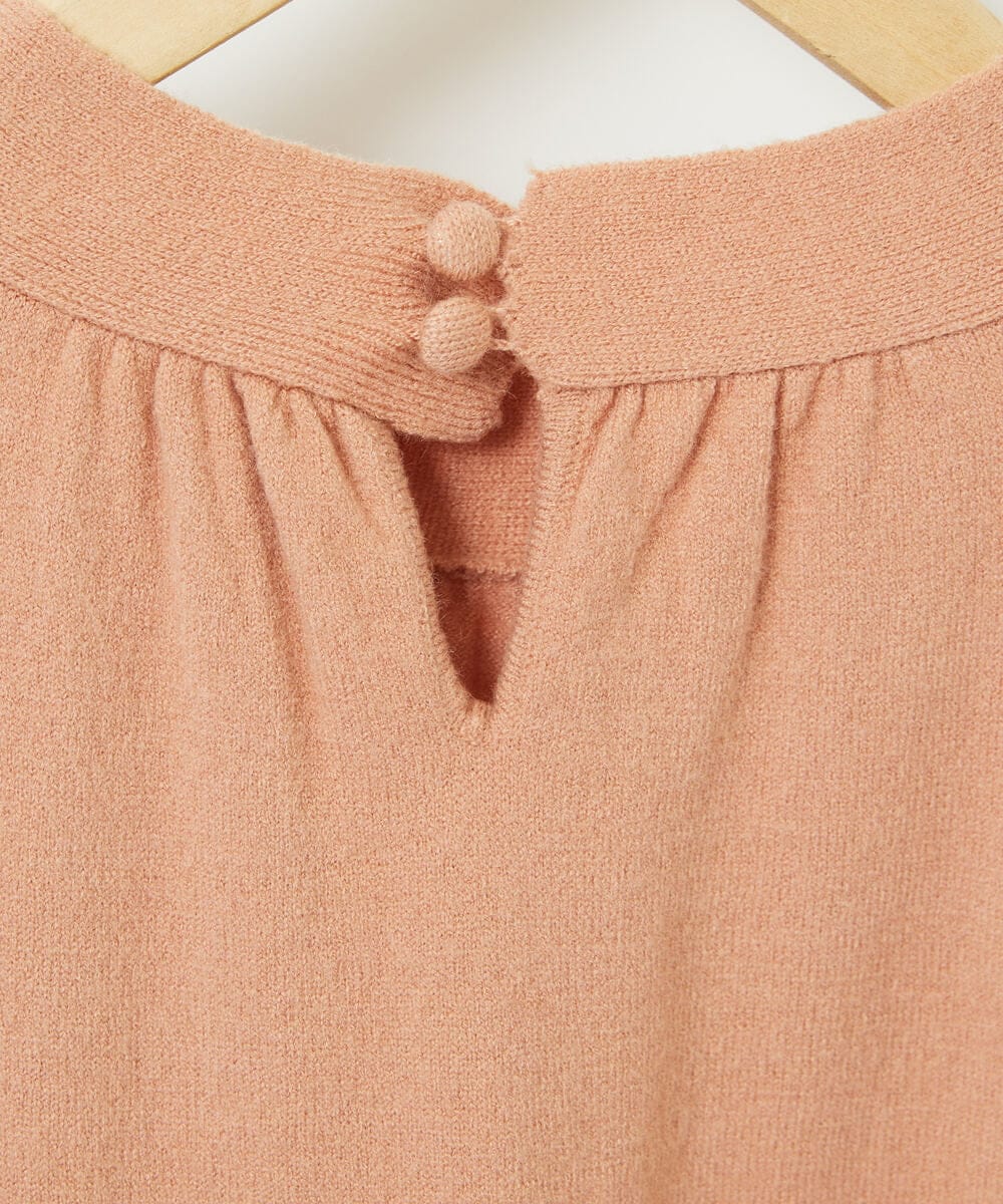 GJFAE36200 Jocomomola(ホコモモラ) Tesoro フラワー刺繍ニットプルオーバー ピンク