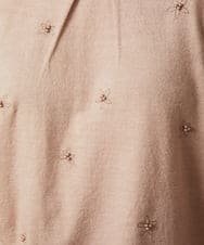 GJFAE51220 Jocomomola(ホコモモラ) Tesoro フラワーモチーフニットプルオーバー ベージュ