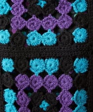GJFAG72360 Jocomomola(ホコモモラ) Mural ドットクロッシェモチーフニットプルオーバー ブラック