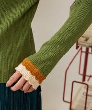 GJFAH38180 Jocomomola(ホコモモラ) Feston ネピルハイネックリブニット グリーン