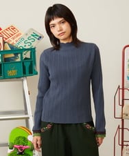 GJFAH38180 Jocomomola(ホコモモラ) Feston ネピルハイネックリブニット ネイビー