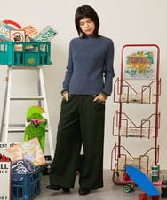 GJFAH38180 Jocomomola(ホコモモラ) Feston ネピルハイネックリブニット ネイビー