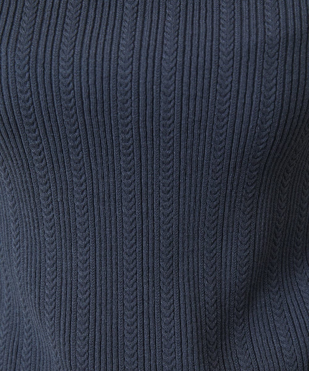 GJFAH38180 Jocomomola(ホコモモラ) Feston ネピルハイネックリブニット ネイビー