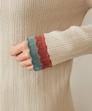 GJFAH38180 Jocomomola(ホコモモラ) Feston ネピルハイネックリブニット ベージュ