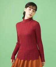 GJFAV32140 Jocomomola(ホコモモラ) Lana blend ハイネックリブニット レッド