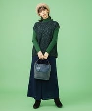 GJFAV32140 Jocomomola(ホコモモラ) Lana blend ハイネックリブニット グリーン