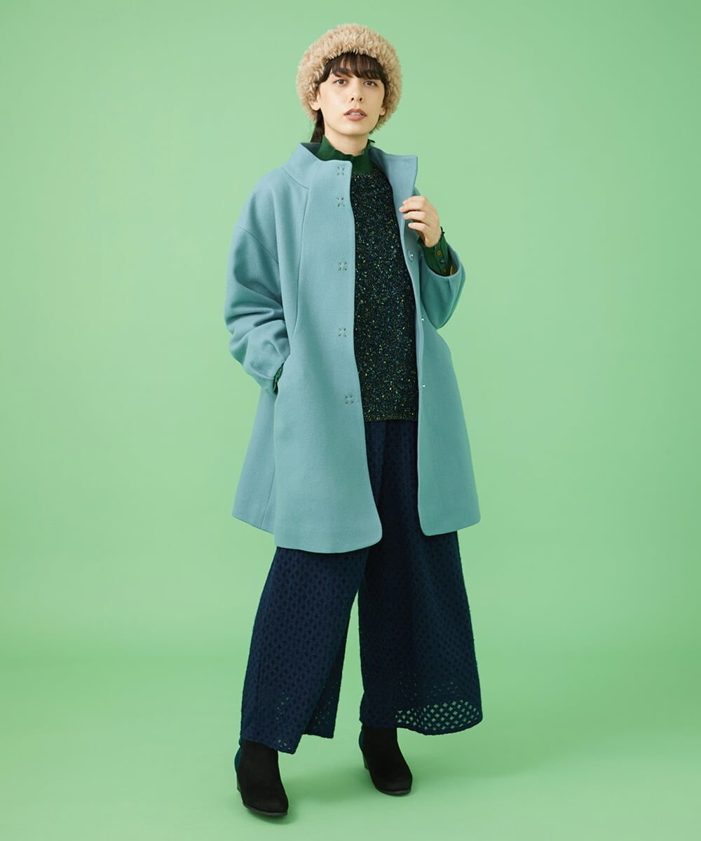 GJFAV32140 Jocomomola(ホコモモラ) Lana blend ハイネックリブニット グリーン