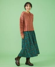 GJFAV33190 Jocomomola(ホコモモラ) スペースダイ ニットプルオーバー オレンジ