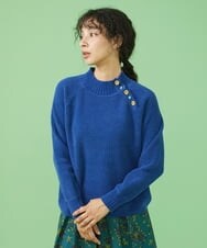 GJFAV34190 Jocomomola(ホコモモラ) Descanso モールニット ブルー