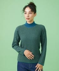 GJFAW37150 Jocomomola(ホコモモラ) Charlar ハイネックニットプルオーバー ブルー