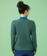 GJFAW37150 Jocomomola(ホコモモラ) Charlar ハイネックニットプルオーバー ブルー