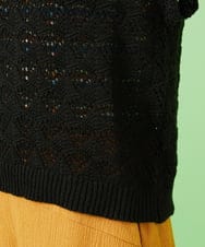 GJFCA30170 Jocomomola(ホコモモラ) コットンリリヤーン ニットベスト ブラック