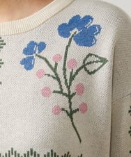 GJFCD01220 Jocomomola(ホコモモラ) El galgo フラワーモチーフニットプルオーバー アイボリー