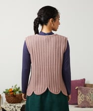 GJFCD30180 Jocomomola(ホコモモラ) Escalera 刺繍ニットベスト ピンク