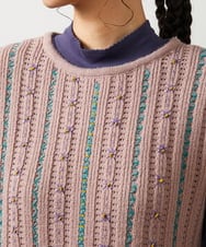 GJFCD30180 Jocomomola(ホコモモラ) Escalera 刺繍ニットベスト ピンク