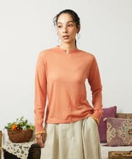 GJFCD31150 Jocomomola(ホコモモラ) Suave シアーニットプルオーバー オレンジ