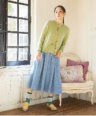 GJFCD31150 Jocomomola(ホコモモラ) Suave シアーニットプルオーバー グリーン