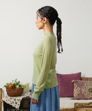 GJFCD31150 Jocomomola(ホコモモラ) Suave シアーニットプルオーバー グリーン