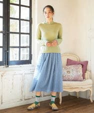 GJFCD31150 Jocomomola(ホコモモラ) Suave シアーニットプルオーバー グリーン