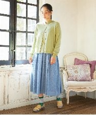 GJFCD31150 Jocomomola(ホコモモラ) Suave シアーニットプルオーバー グリーン