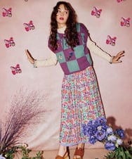 GJFDA01270 Jocomomola(ホコモモラ) Morado クロッシェニットベスト パープル
